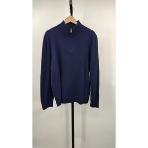 Quince Men's Mongolian Cashmere Quarter Zip Sweater - Navy - XL